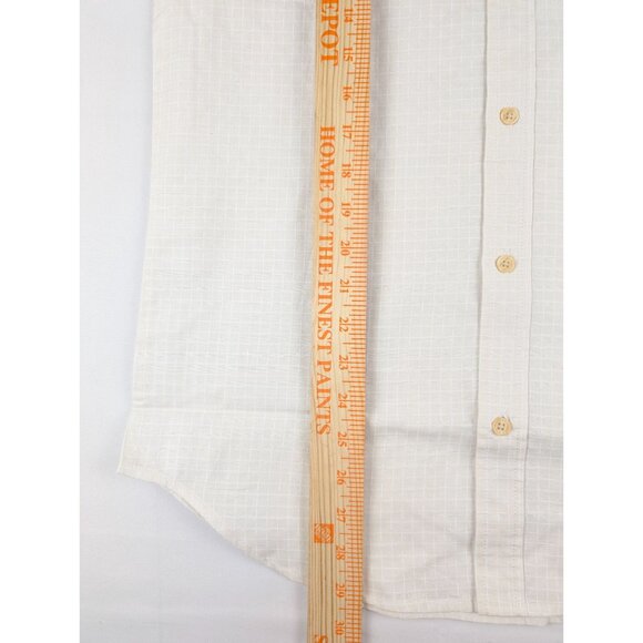 Ben Sherman Shirt Mens Small Short Sleeve Textured Slub in Stone 100% Cotton - Picture 5 of 10